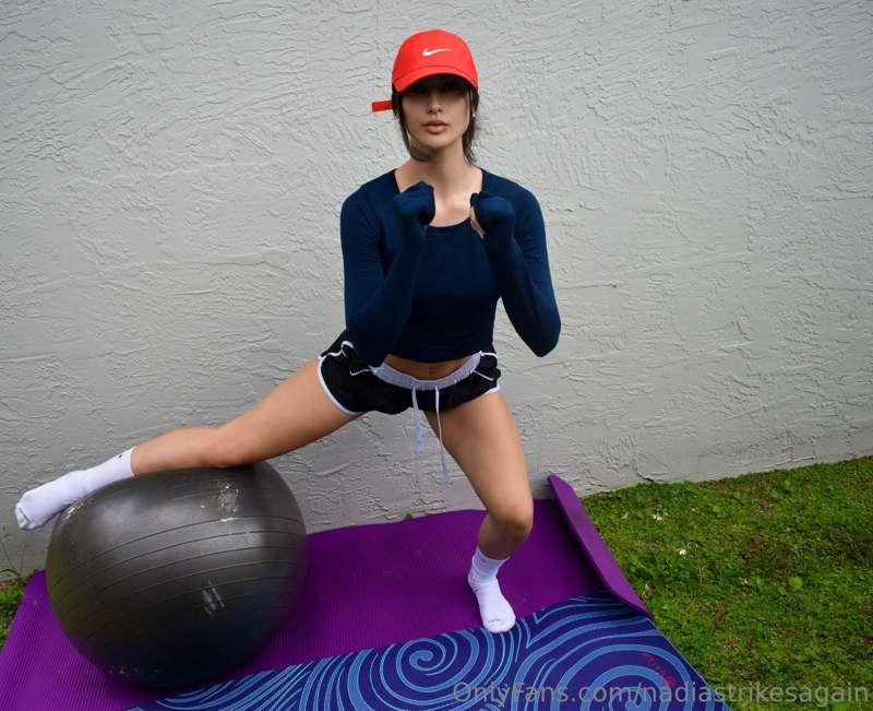 An exercise ball, also known as a stability ball or Swiss ba..