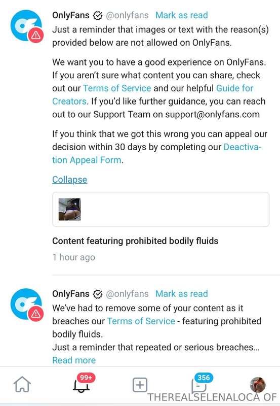 Wow ONLYFANS is officially removing some of my posts due to ..