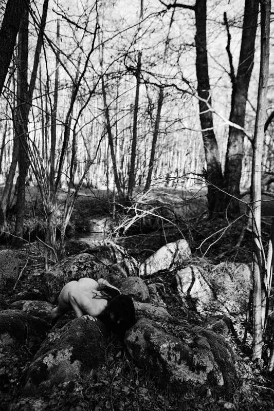 Whispers of Nature: NU Self-Portrait in Stone and Moss