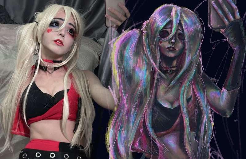 harley quinn fan-art based on my cosplay pic~

#fyp #art #artist #drawing #cosplay #anime #animegirl #cosplayer #cosplaygirl