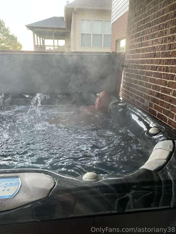 Caught Rick in the hot tub this morning. He’s always taking ..