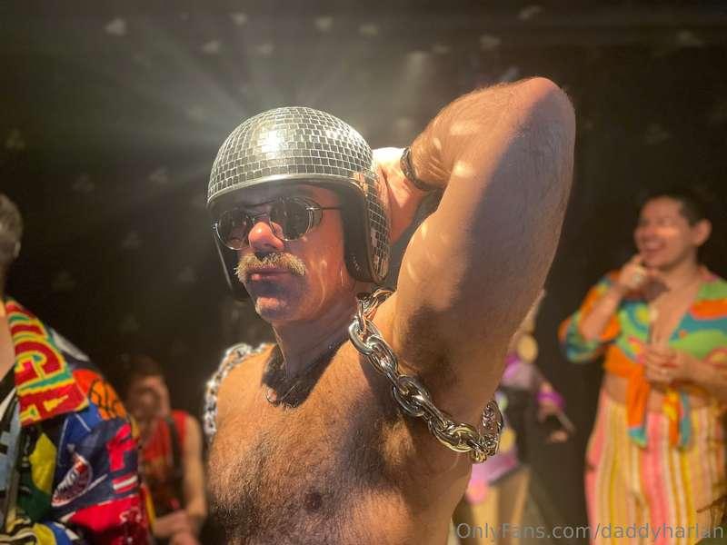 Disco Dad went out dancing.