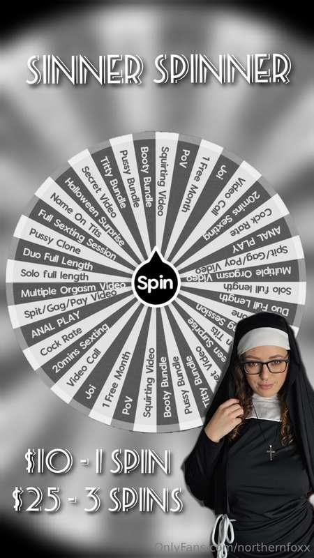 I DARE YOU TO SIN.EVERY spin is a WIN!$10 - 1 Spin$25 - 3 Sp..