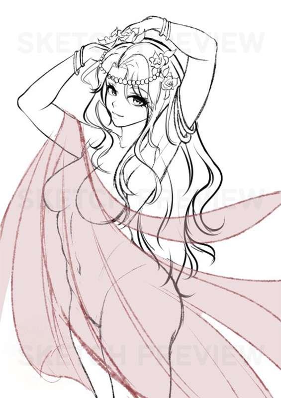 Ethereal beauty occurs... 🌺🍃 (sketch preview)