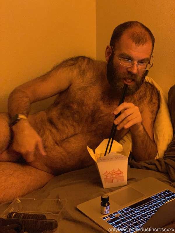 Had Chinese in bed the other day watching porn, sorry for th..