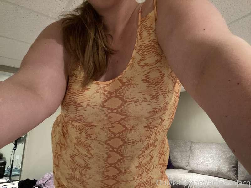Short snake skin dress showing amazon curves (I’ve gained a ..