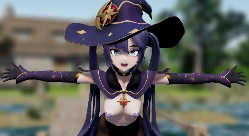 2K & FullHD【MMD R-18】 VIVID Imagination - Mona Genshin Impact