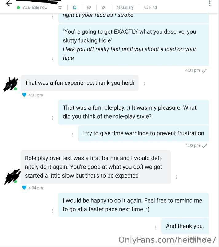 A sexting review after an hour sexting doing submissive/Domm..