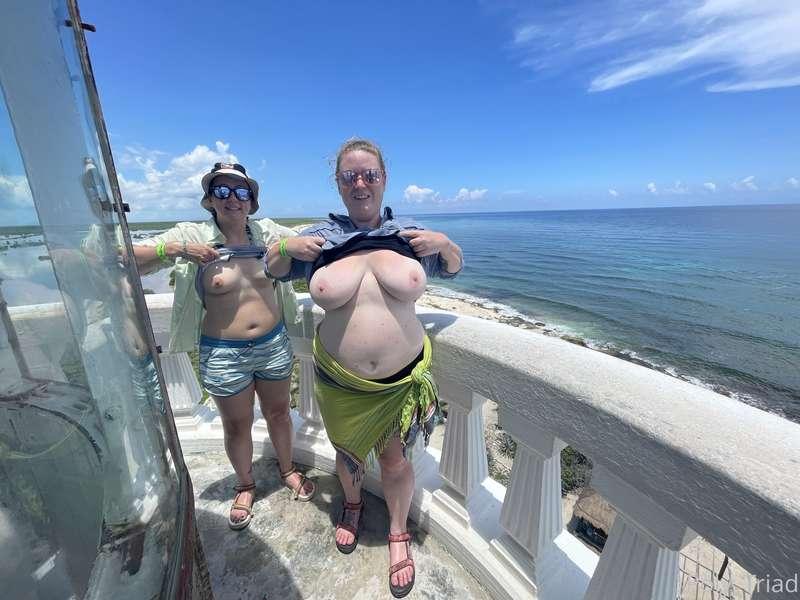 Tits on top of the light house!