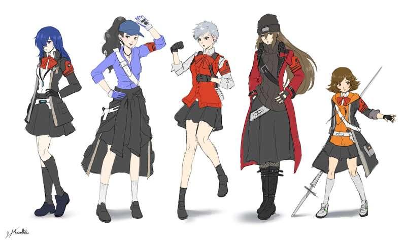 P3 cast genderbend (doodles)