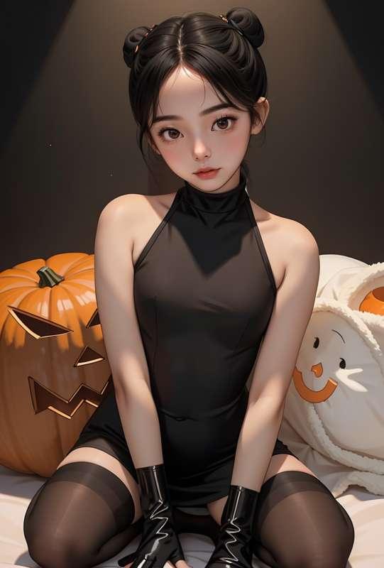 Autumn leaves and China girl