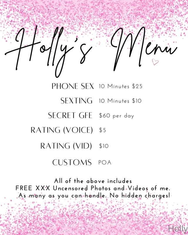 Here’s my naughty menu again for all my new fans 💗💦💗