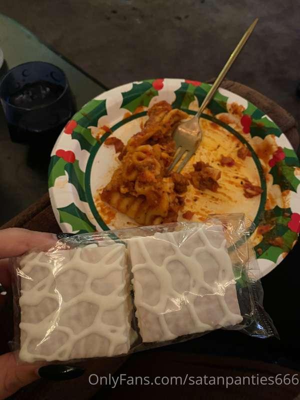 Well. I ate 3/4th of an entire lasagna. 
3 cherry Pepsi’s,
A..