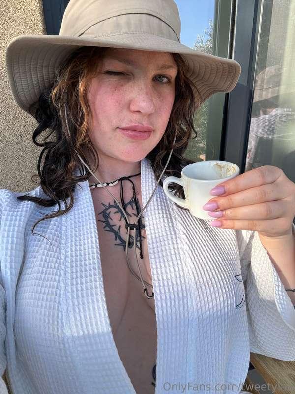 Enjoying my coffee