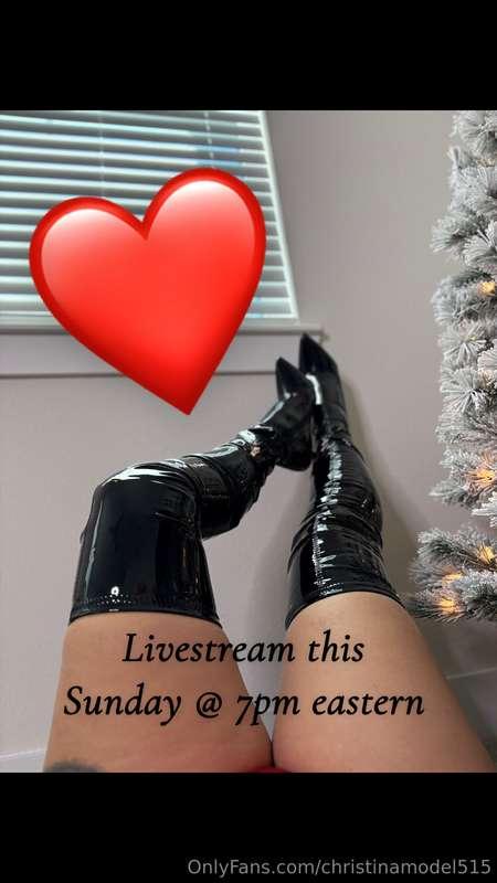 Sunday 7pm eastern! Can’t wait to see everyone!