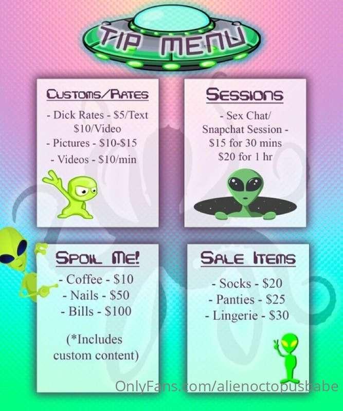 Check out my new price menu 🔥