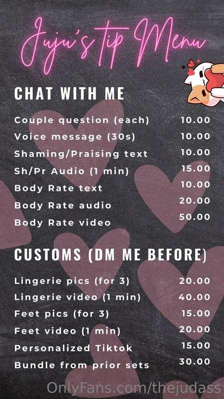 ⚠️DM ME BEFORE⚠️ JULY PROMO: here’s a tip menu only availabl..