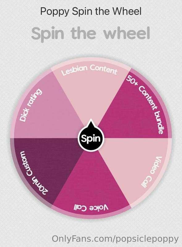 **SPIN THE WHEEL**
200$+ Worth of Content 
-Tip 45 to spin 
..