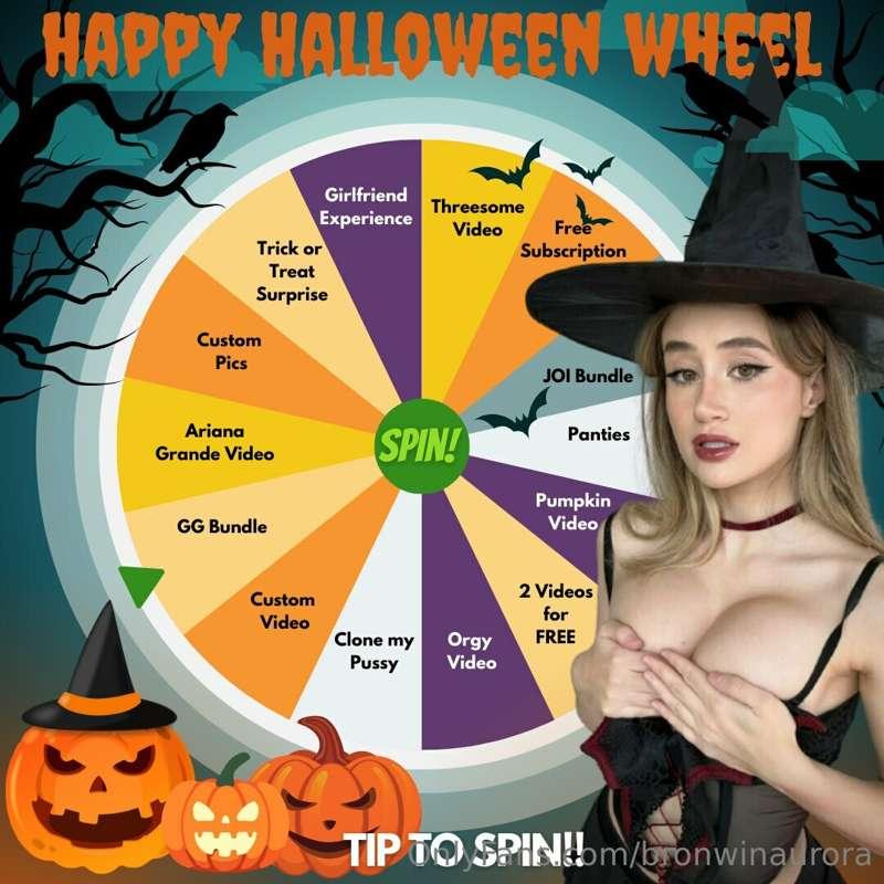 🎃 👻HAPPY HALLOWEEN WHEEL 👻🎃   
$10 for 1 spin 
$20 for 2 spi..