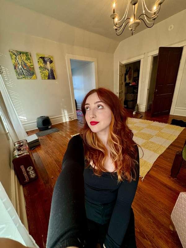 When you can’t wear eye makeup…. you wear the most reddest r..