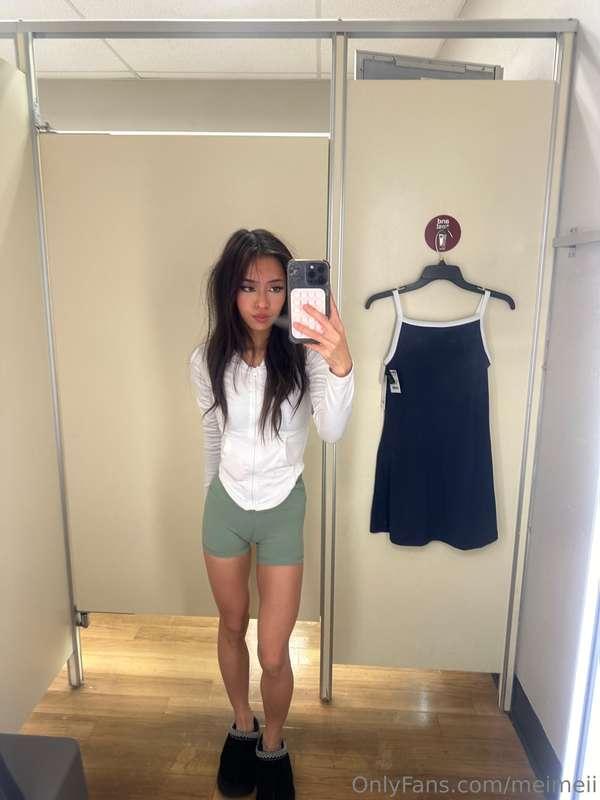 went to try on a new dress before going to the gym but the g..