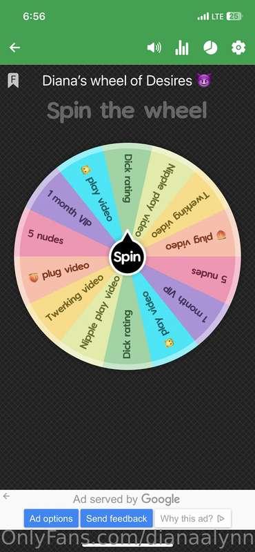 Let me know if you want to spin my wheel 😏