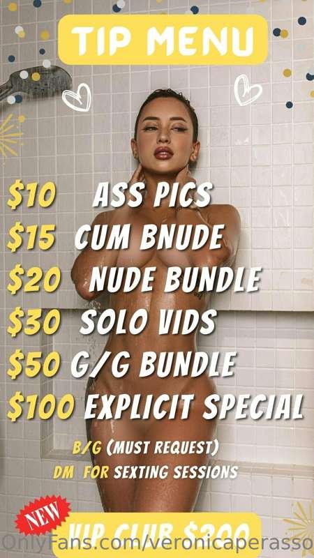Introducing my ***NEW***  💥***TIP MENU***💥
Contribute to thi..