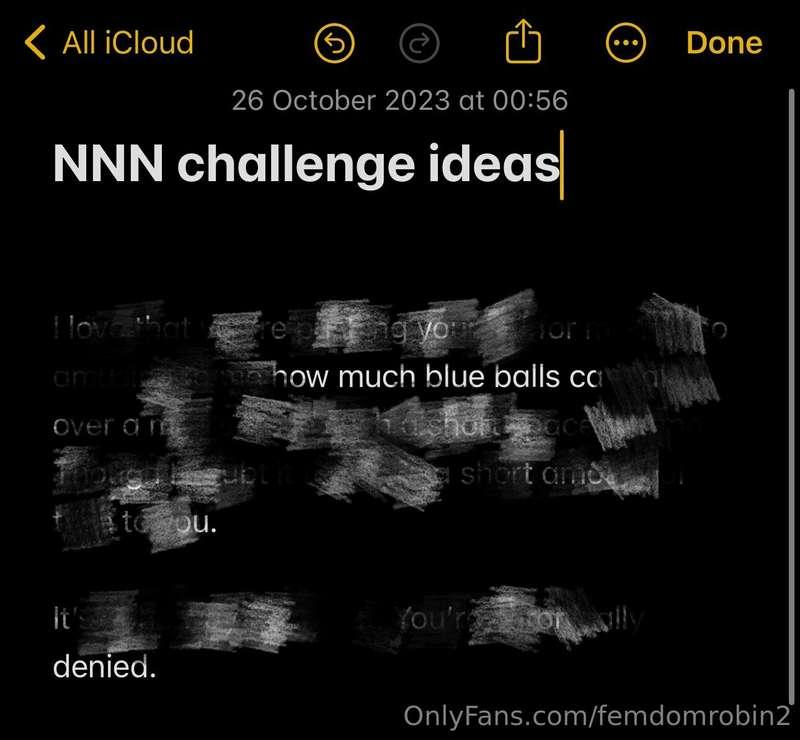 Who’s interested in an NNN challenge?