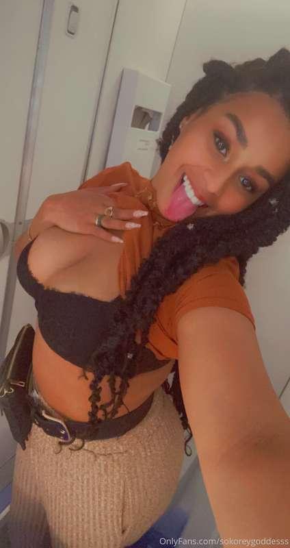 In the airplane restroom 🚻 ✈️😍🥵