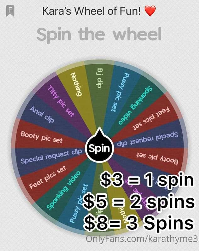 LET'S PLAY A GAME! Who wants to spin my Wheel of fun?! Send ..