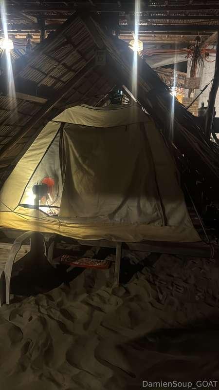 Me and babe wife @tabithapoison have a tent on the beach so ..