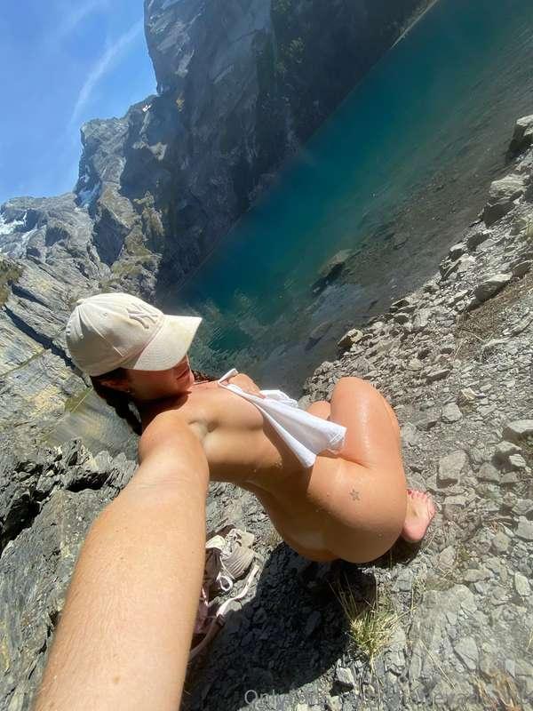 Just filmed myself skinny dipping in the most beautiful lake..