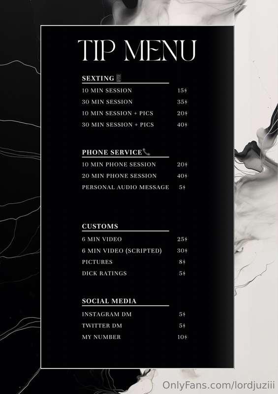 Updated menu 🫶🏽🫶🏽