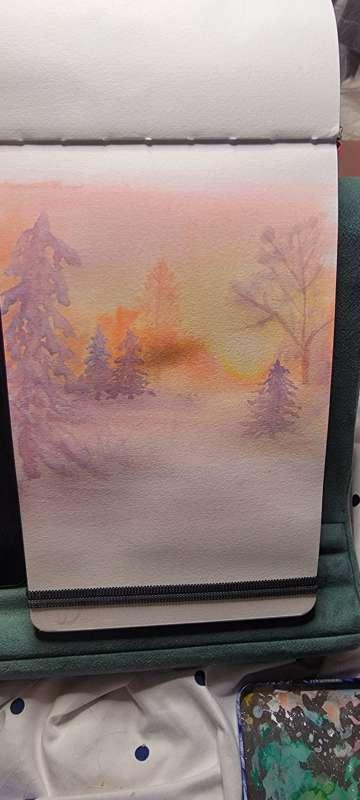 New winter water color painting started 🖼 🎨 🖌Video coming so..