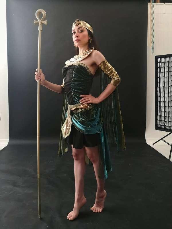 I got dressed up as Egyptian Queen Cleopatra at today's stud..