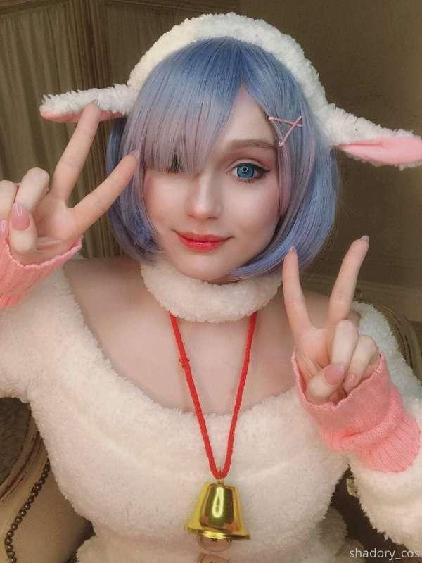 Although it's warm outside, Rem the lamb is always ready to ..