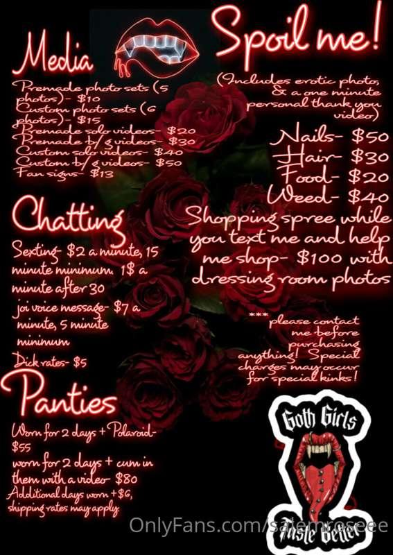 here’s my menu 🖤typical wait time for customs varies 1-3 day..