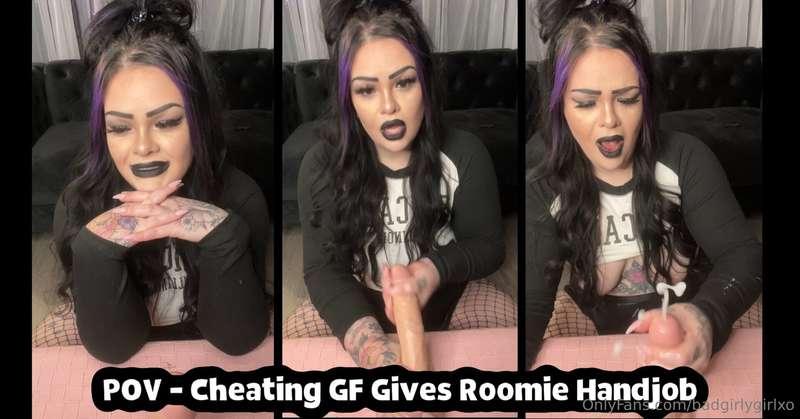 CLIP FROM VIDEO Cheating GF Gives Roomie Handjob Tip this po..