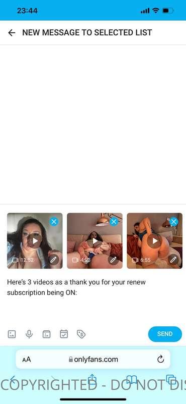 I’ve just sent some videos as a thank u 2 everybody that has..