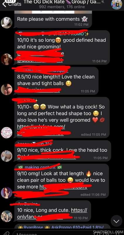Message me if you want a group cock rate 🍌😻