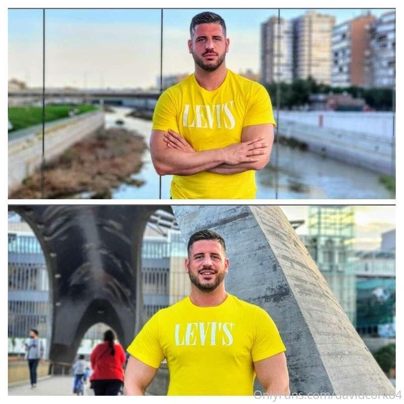 A yellow man in Madrid .