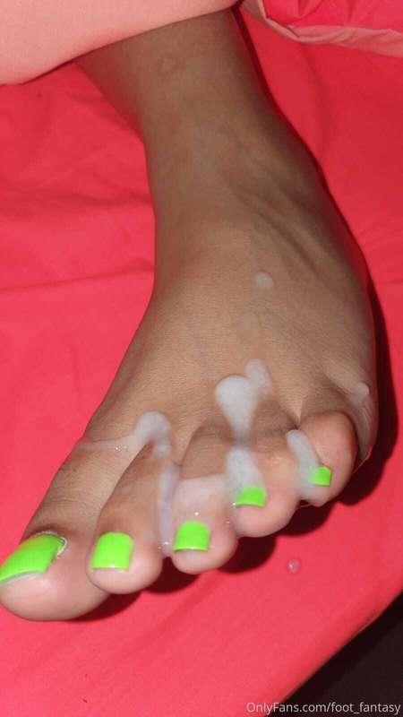 He made a big mess painting my toes white every last drop on..
