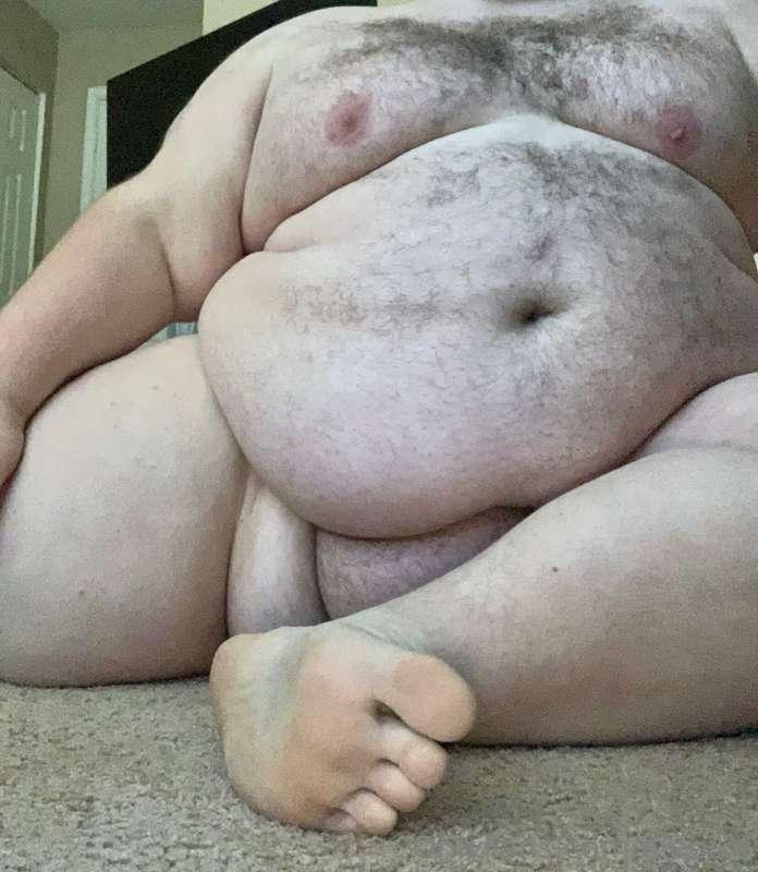 Rub my feet? And belly..