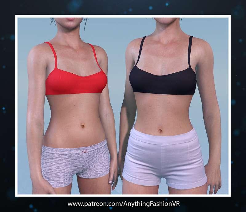 Red and black bra top
