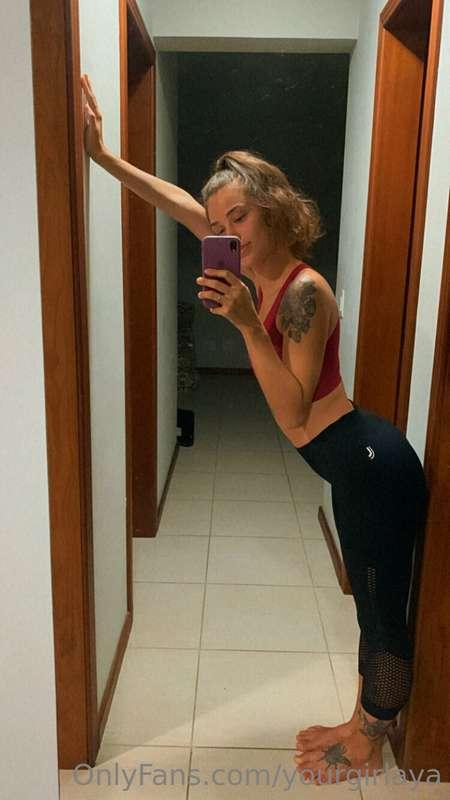 back from the gym💦