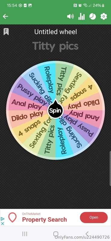 Cum spin my wheel baby. $3 for 2 spins. Mmm what u waiting f..