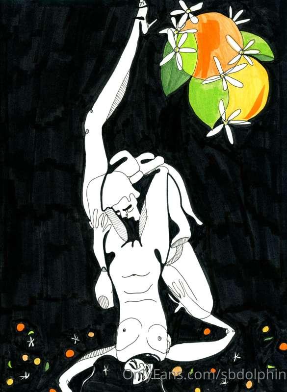Orange Blossom Special. Ink on paper. 8.5x11". 2015