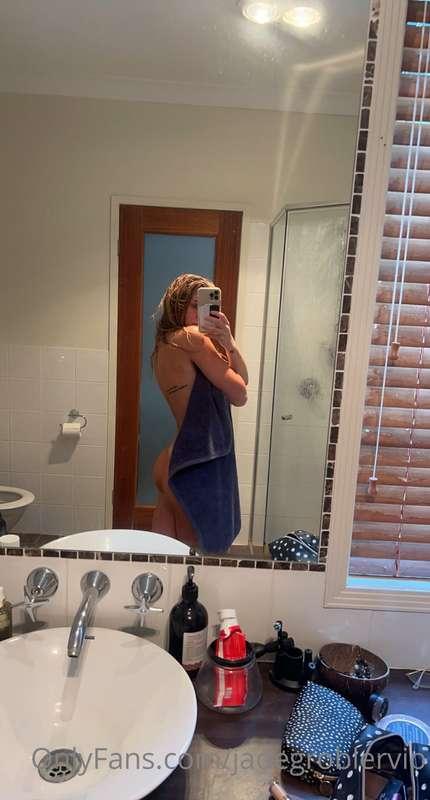 Still warm from the shower and definitely not in a rush to g..