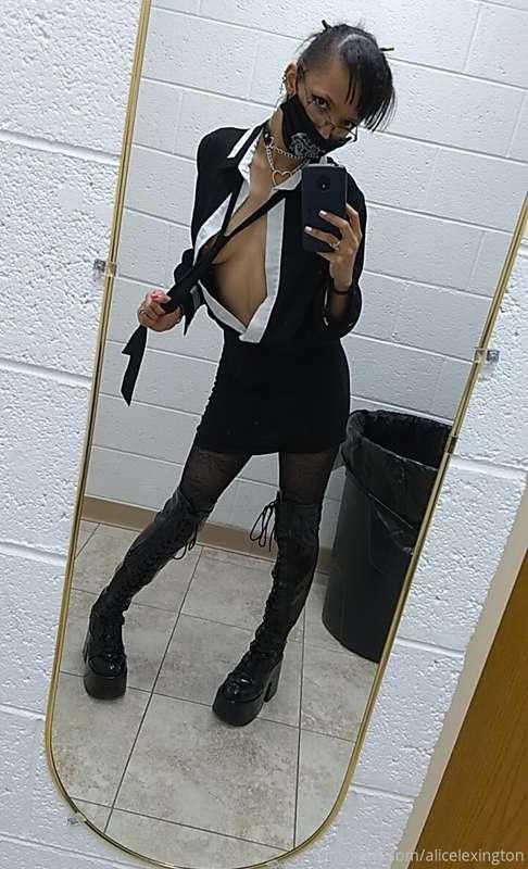 Goth, Domme, Teacher, aaaaaand Fuck that shirt. Shirts are s..