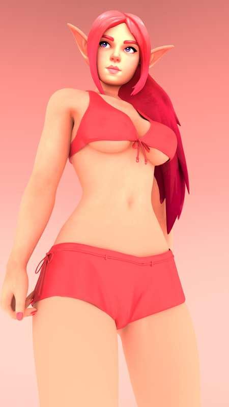 High Elf Lian Swimsuit Render